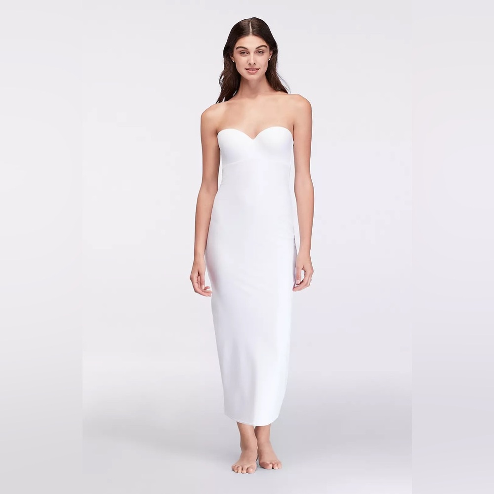 David's Bridal Strapless Bra with Long Slip